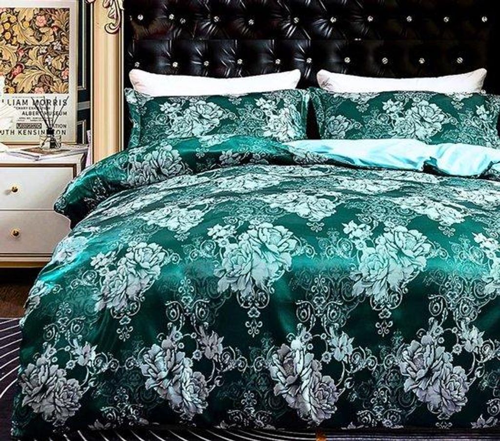 Lila 2-teiliges Barock-Blumen-Design-Deckbett mit Reißverschluss und Mikrofaser, 135 x 200 cm