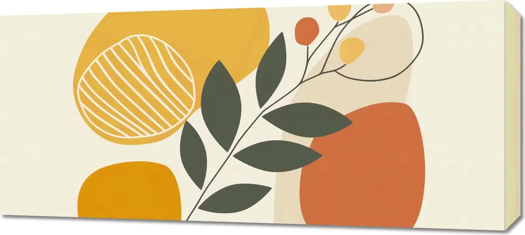 Arredo Parete: Quadro Botanico 90x40 cm Luce e Ombra - Design Esclusivo
