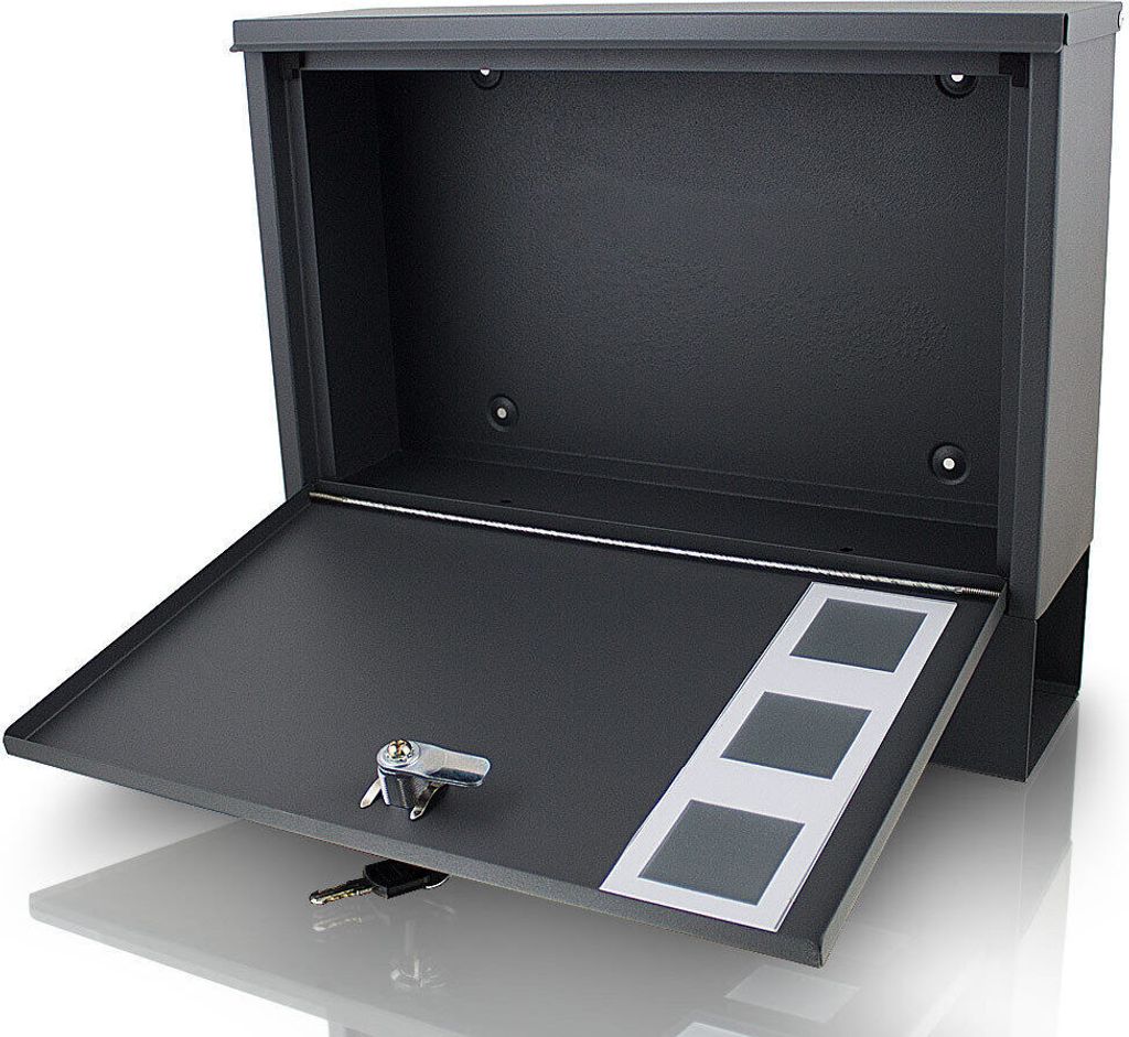 Bituxx Briefkasten mit Zeitungsfach Dunkelgrau MS-14701 Produktbild 3