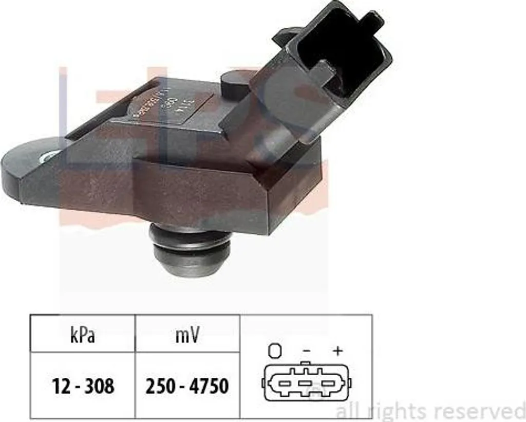 EPS 1.993.114 Sensore Pressione Aria 24420761 per Astra G Vectra Zafira