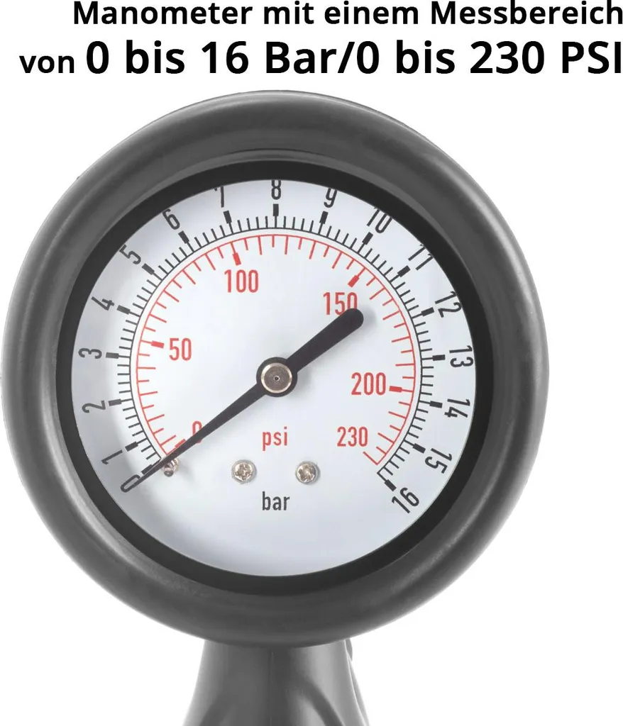 Gonfleur de pneus pneumatique 230 PSI avec manomètre antichoc robuste