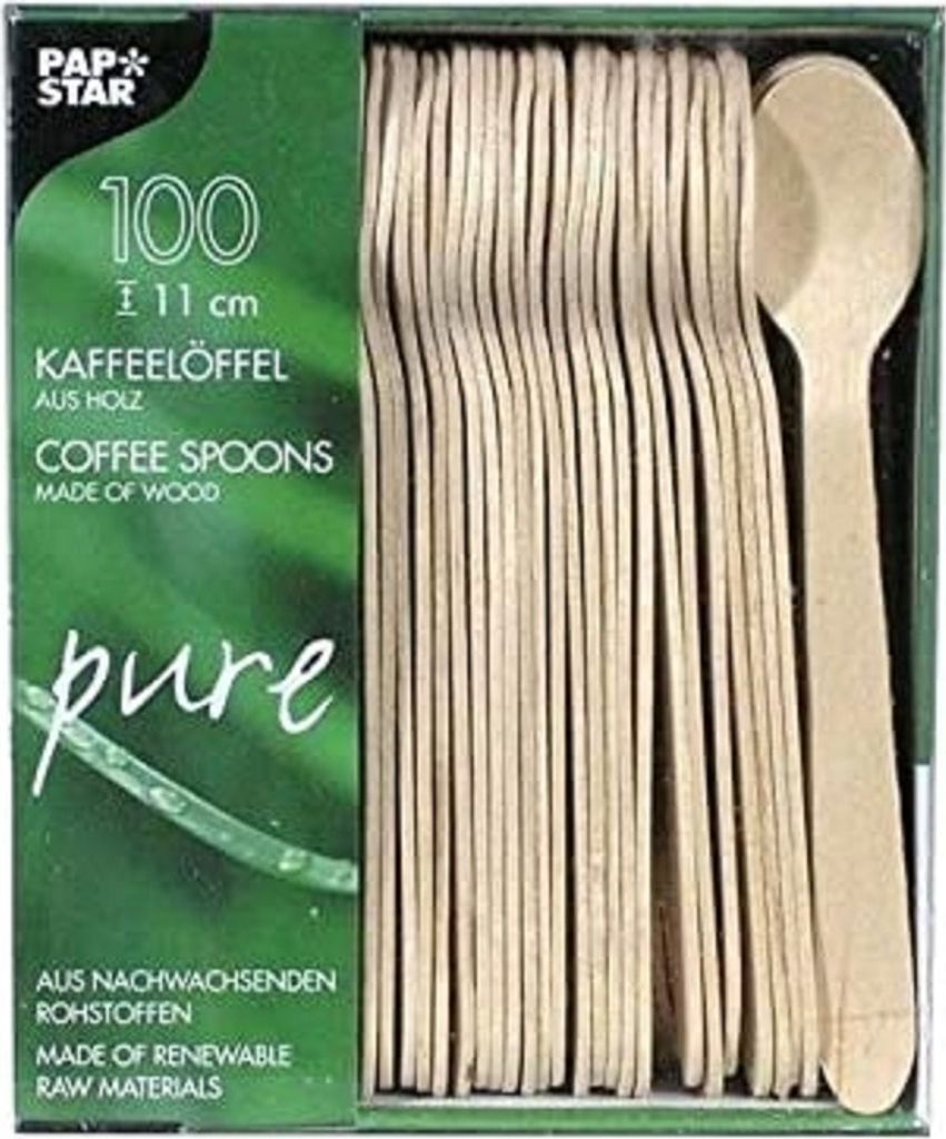 PapStar 10085 Cucchiaino da caffè monouso in legno Pure - Immagine del prodotto 