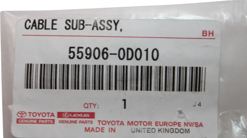 Câble de chauffage TOYOTA Yaris 55906-0D010 d'origine OE