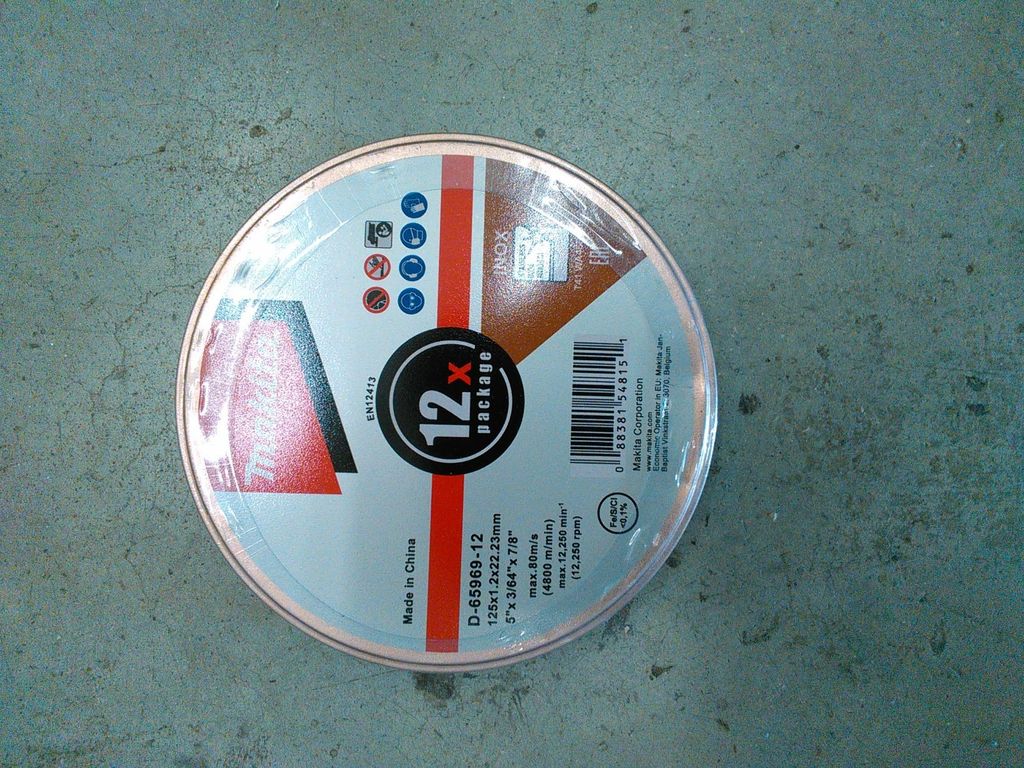 Disco de corte Makita D-65969-12, 125x1,2 mm, para acero Imagen del producto 