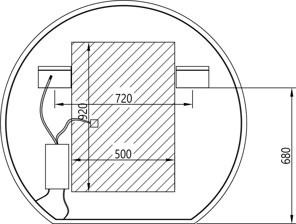 LED-Badspiegel BOVA 2.0 - Spiegelheizung / Antibeschlag - Durchmesser wählbar, Spiegel rund (Durchmesser):Ø 130cm