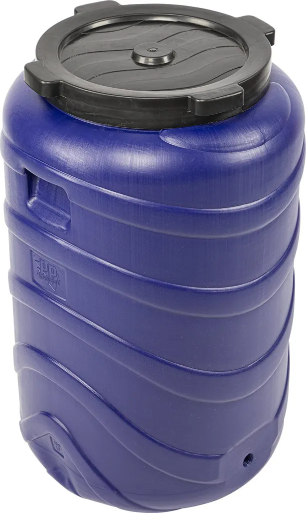 Fût alimentaire 130 litres à choucroute et macération en plastique bleu