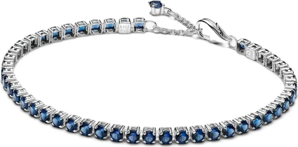 Pandora Bracciale Tennis Cristalli Blu Argento 591469C02-18 cm | Originale