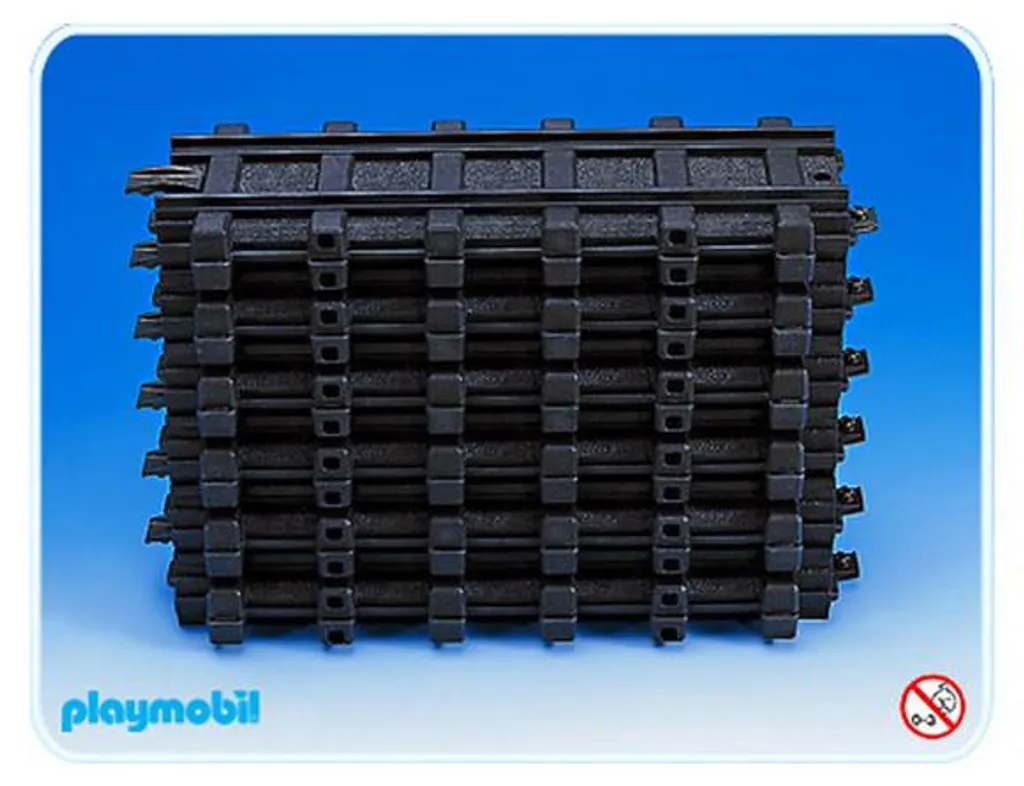 PLAYMOBIL 4384 Lot de 12 Rails Droits pour Circuit de Train Miniature
