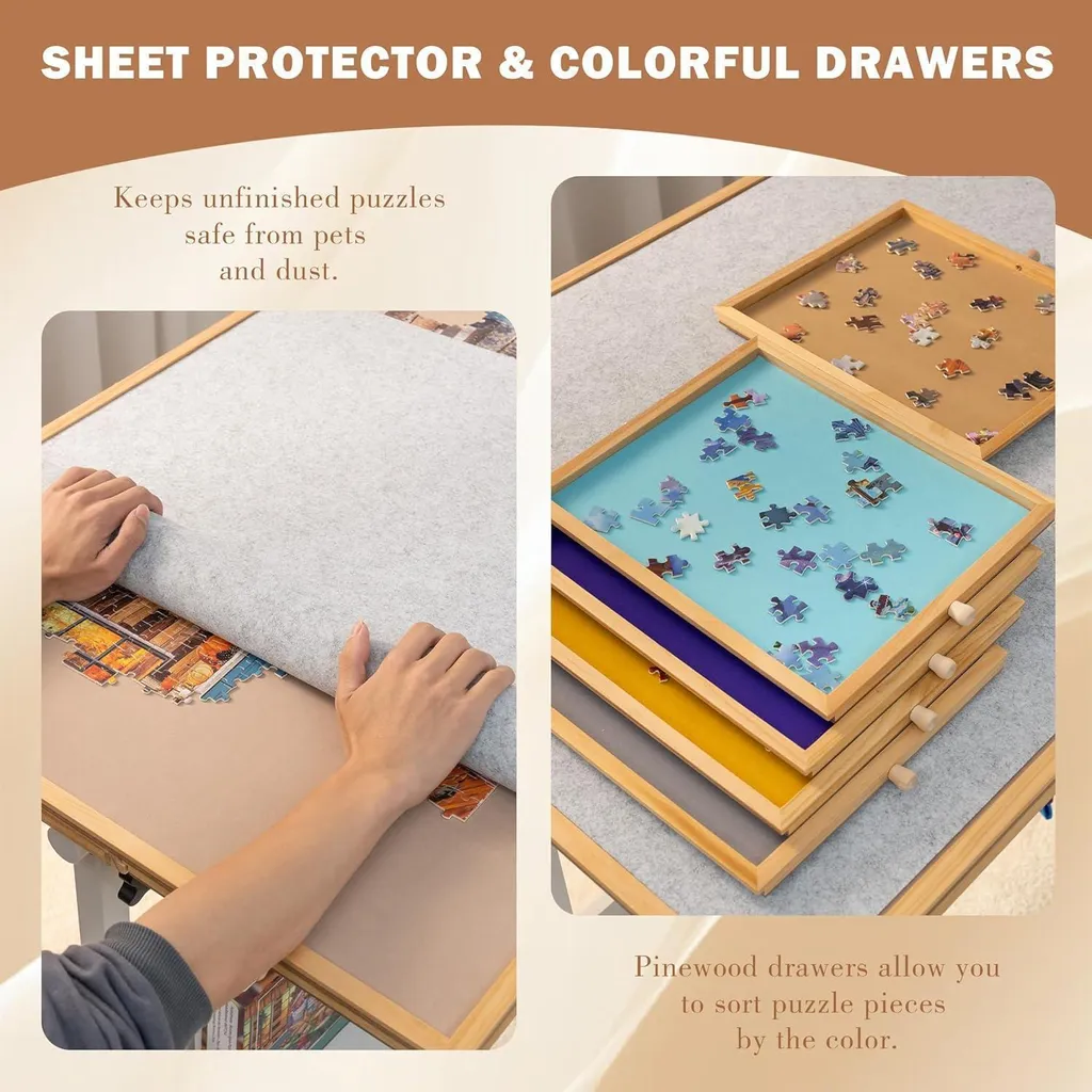 Support de puzzle avec tiroirs et couvercle pour trier et protéger