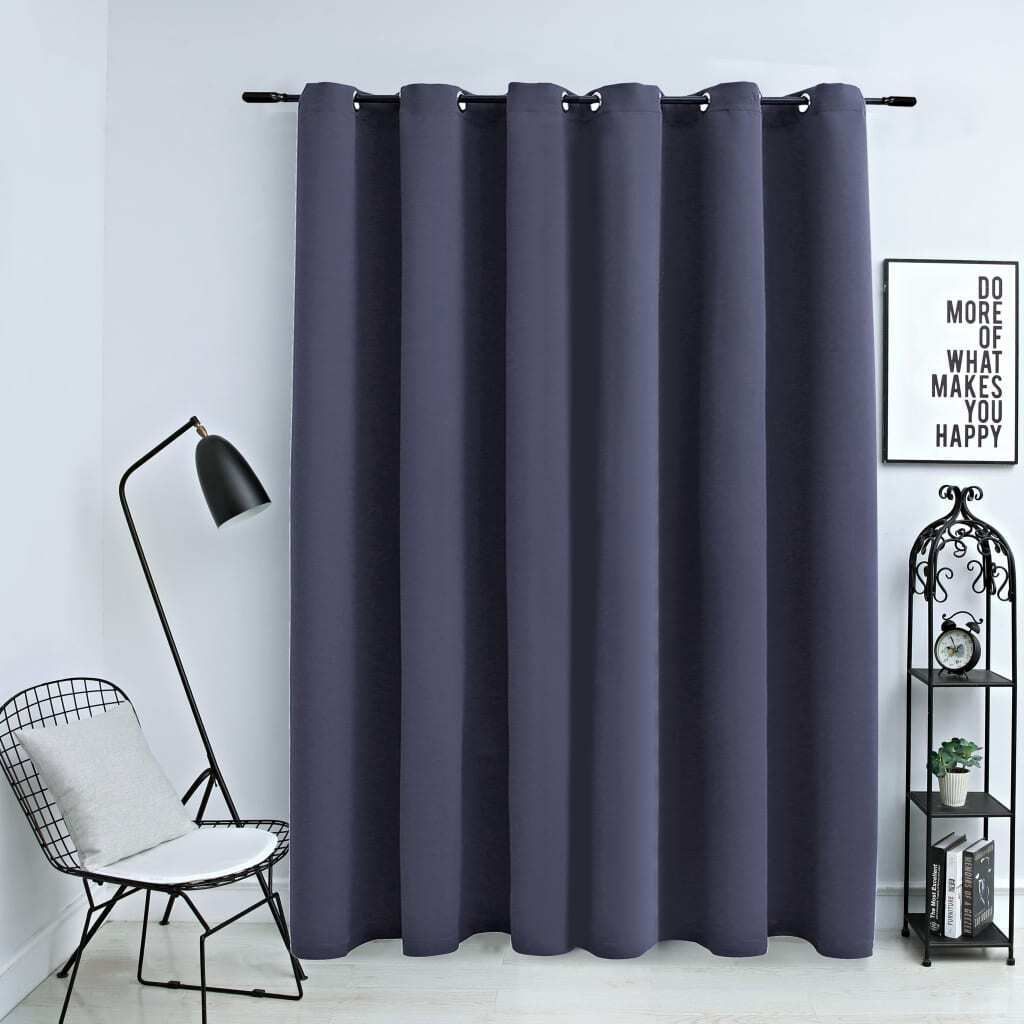 Verdunkelungsvorhang mit Metallösen Anthrazit 290 x 245 cm , Gardinen & Vorhänge Design 2024