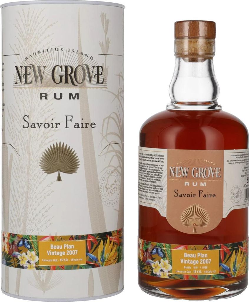 New Grove SAVOIR FAIRE Beau Plan Vintage 13 Years Old 2007 45% Vol. 0,7l in Geschenkbox