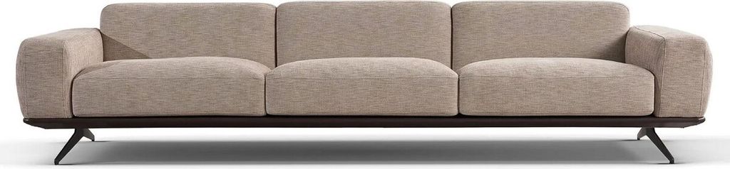 Casa Padrino Luxus Sofa Beige / Dunkelbraun 320 x 100 x H. 70 cm - Wohnzimmer Sofa - Hotel Sofa - Wohnzimmer Möbel - Hotel Möbel - Luxus Möbel -...