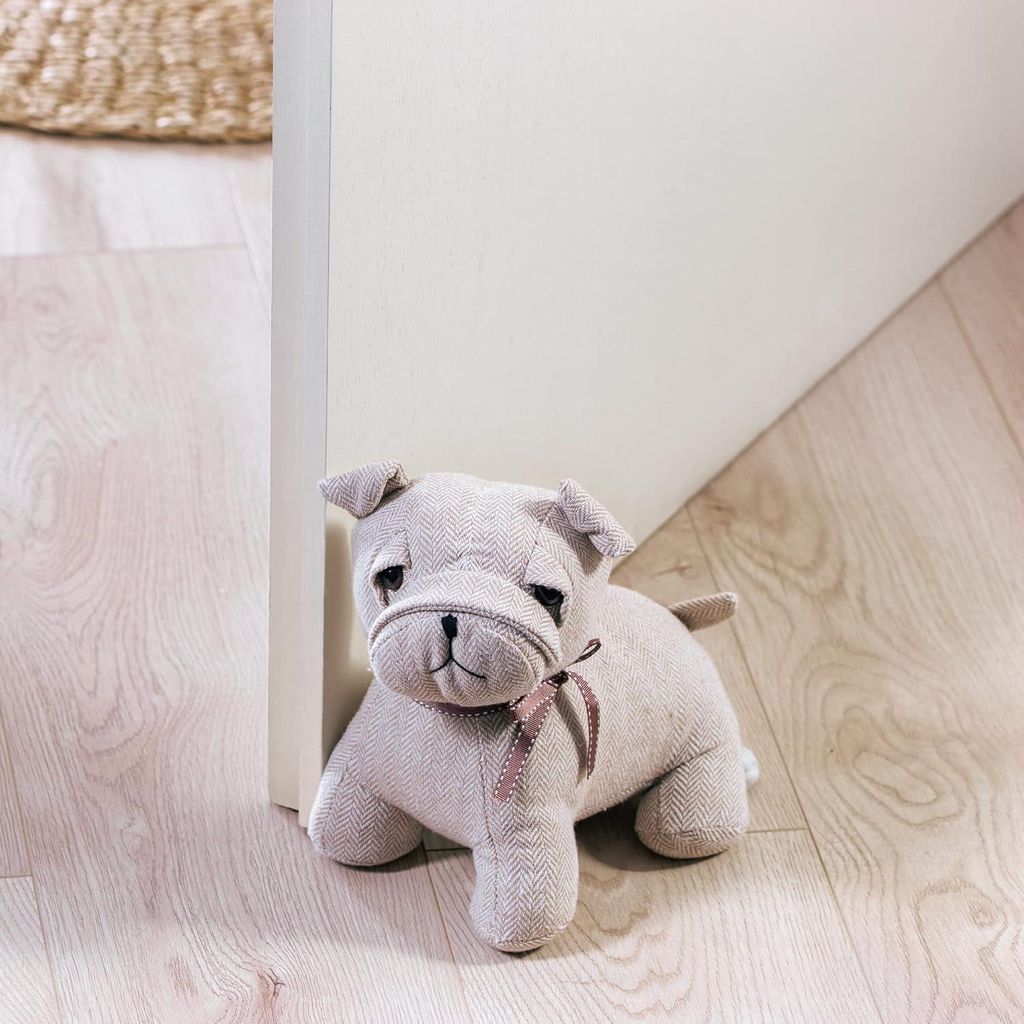 Türstopper schwere Türhalterung niedliches Hundedesign funktionales Wohnaccessoire Stopper für Fenster und Türen ideal gegen Zugluft (Hund Bella)