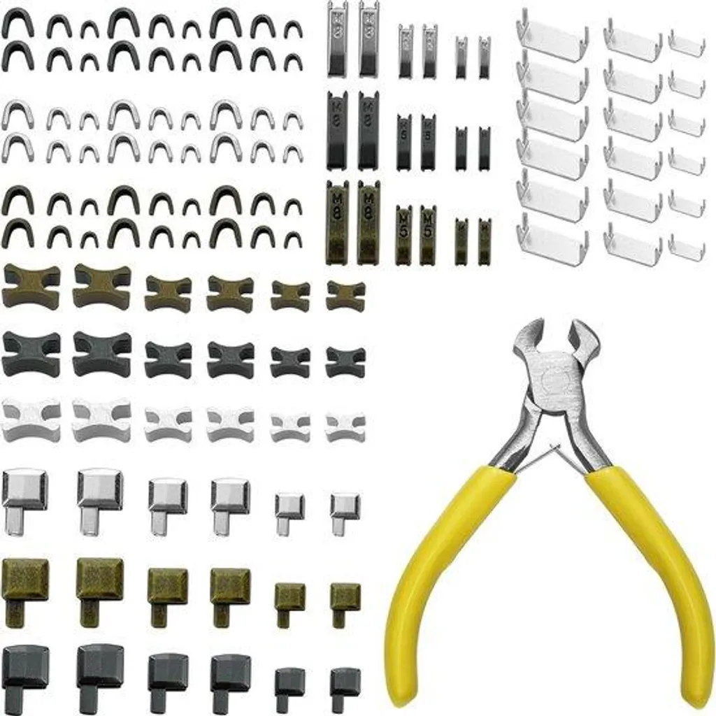 Kit réparation 123 pièces boutons pression et fermetures éclair vestes
