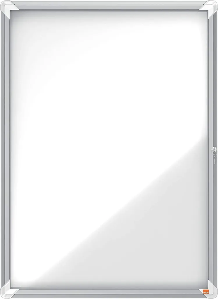 Vitrine intérieure 9xA4 avec fond magnétique en métal argenté Nobo