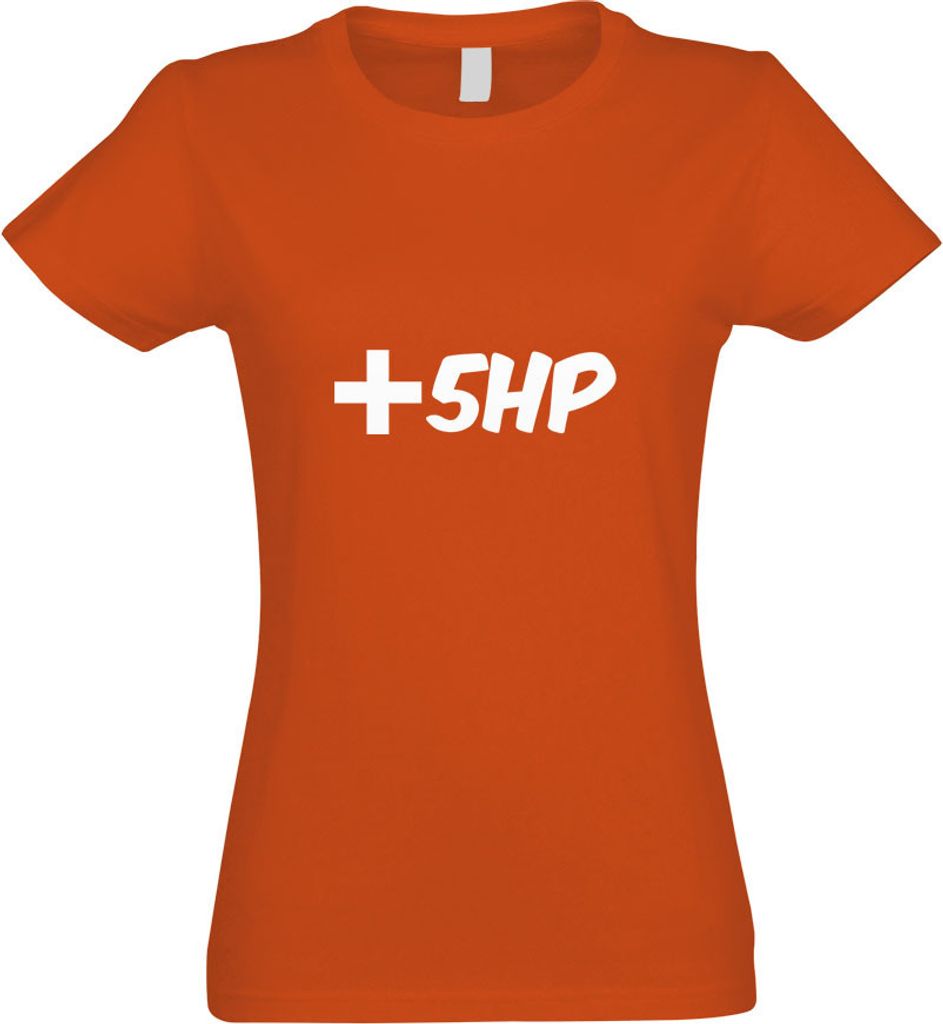 Kiwistar - T-Shirt tailliert - Damen - orange - Plus 5 HP - Livepoints - mit Motiv Bedruckt - Funshirt Design - Sport - Freizeit - Damen - L