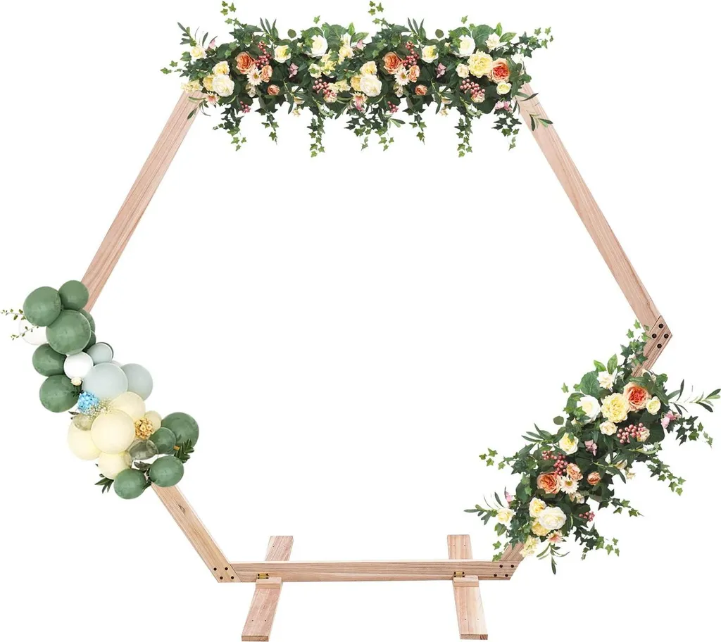 Arche de mariage en bois rustique beige 1,85 m pour cérémonie laïque