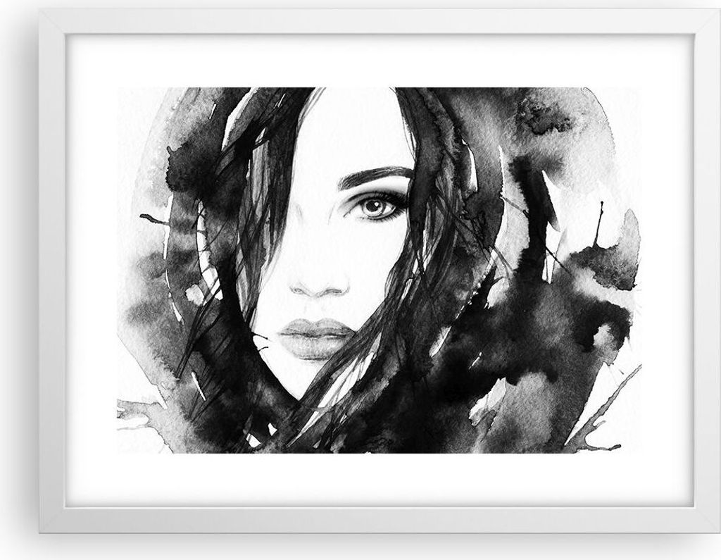 Gerahmtes Poster - Weißer Rahmen - Schmuck Dame Kleid Eleganz - 40x30 cm - Wand Bild - Wanddeko - Wandbilder - Wandposter - Bilderrahmen - Bilder ...