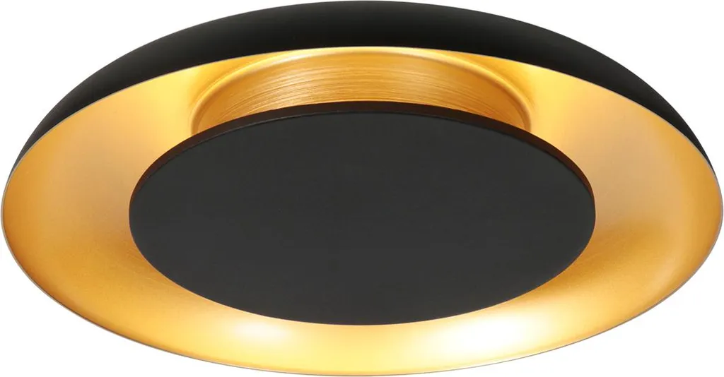 Plafonnier LED Anti-Éblouissement Golden Veil Métal Noir Ø 40 cm