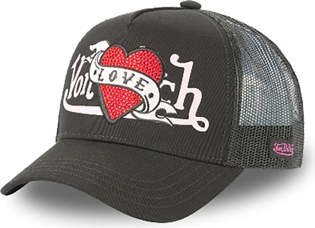 Casquette Von Dutch Love Noire Ajustable avec Patch Brodé de Qualité