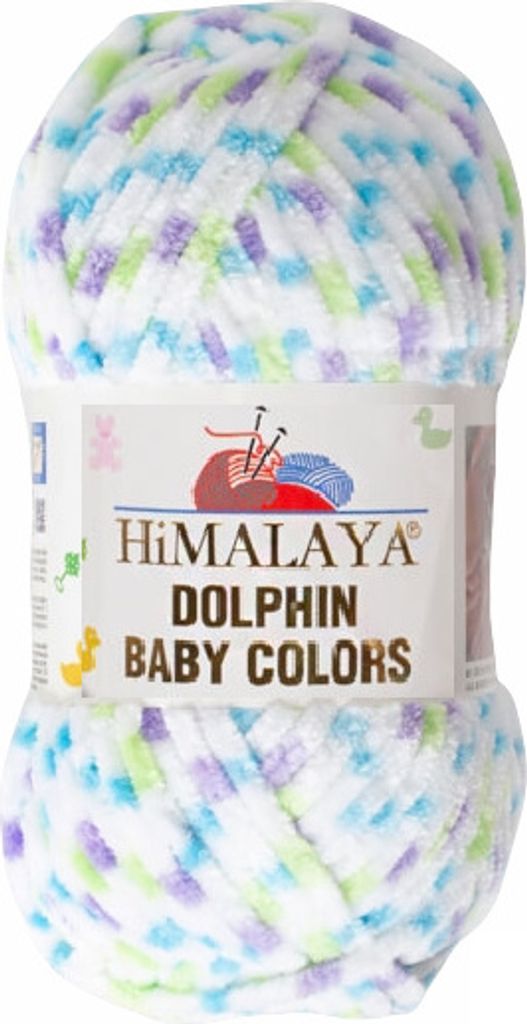 5 gomitoli di lana da 100 g, Himalaya Dolphin Baby Colours, multicolore, 500 g (giallo e bianco 80426