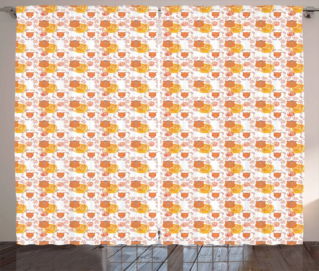 ABAKUHAUS Orso Tenda rustica, Ritratti di animali della foresta Foglia, Soggiorno Tenda universale con passanti e ganci, 280 x 245 cm, Multicolore