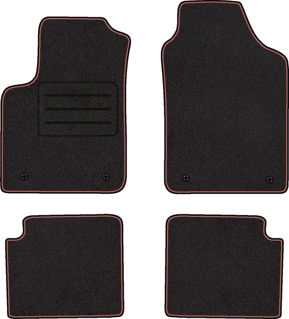 Tappetini Su Misura Fiat 500 Cabrio 2007-2020 Rosso Velluto 4 Pezzi