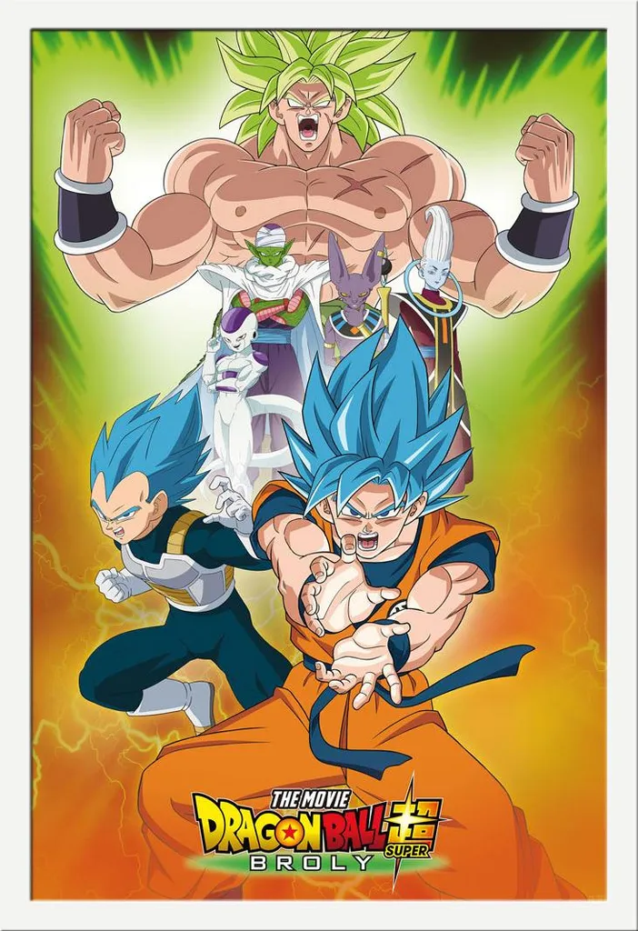 Dragon Ball Super Broly Poster + Cornice Shinsuke MDF Bianco 61x91