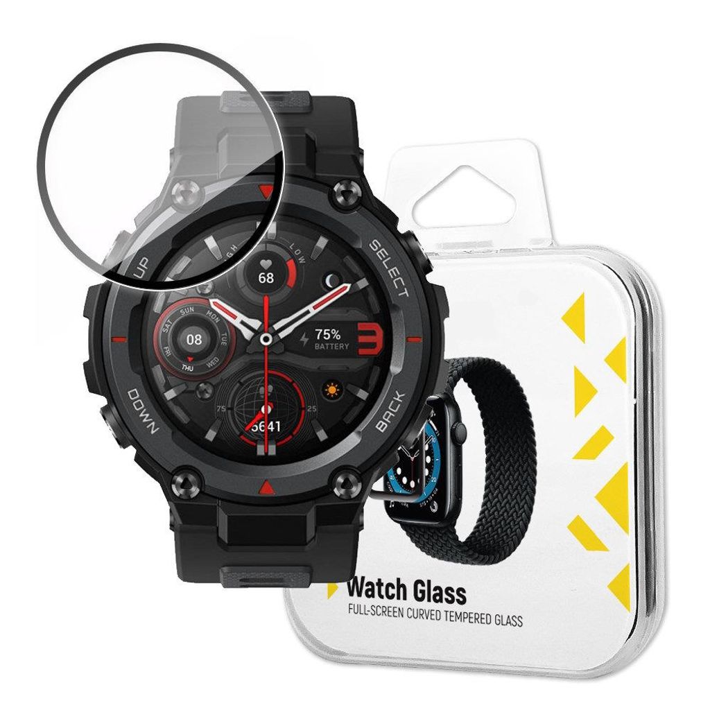 Wozinsky Uhr Glas Hybrid Glas Für Xiaomi Amazfit T-Rex Pro Schwarz