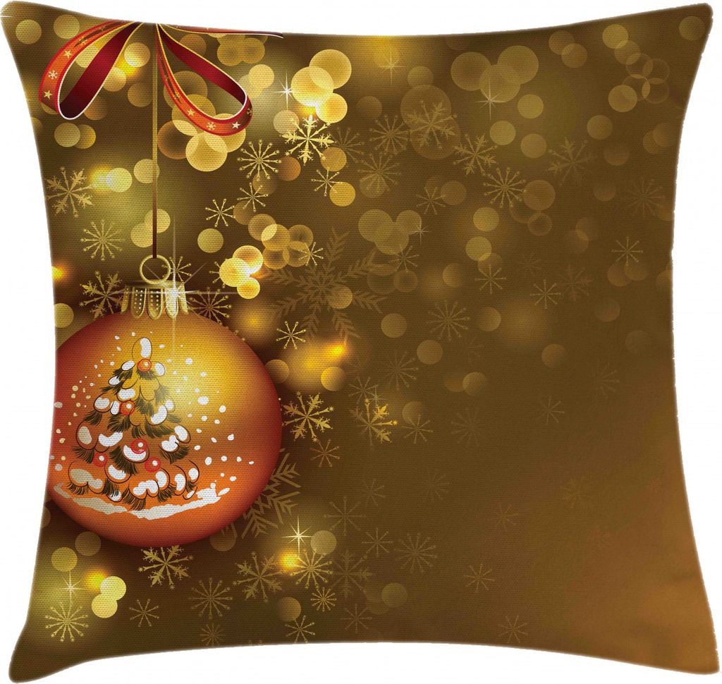 ABAKUHAUS Weihnachten Kissenbezug, Lebendige Neujahrs-Icons, Waschbar mit Reißverschluss Kissenhülle mit Farbfesten Klaren Farben Beidseitiger Dr...