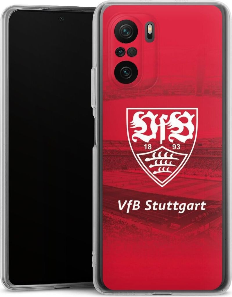 DeinDesign Handyhülle für Xiaomi Poco F3 Silikon Hülle Case Smartphone Schutzhülle Offizielles Lizenzprodukt Stadion VfB Stuttgart