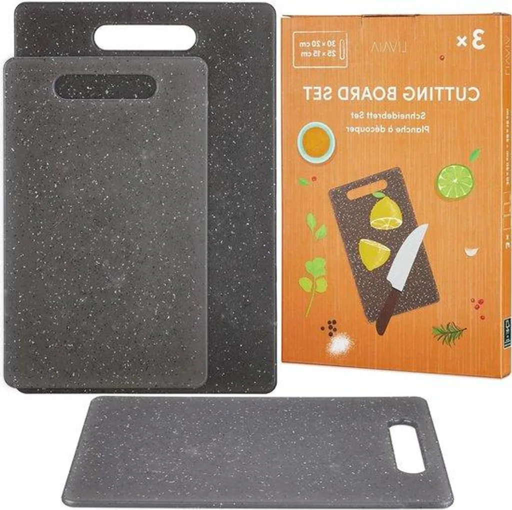 Planche de cuisine hygiénique lot de 2 pour éviter les odeurs noir