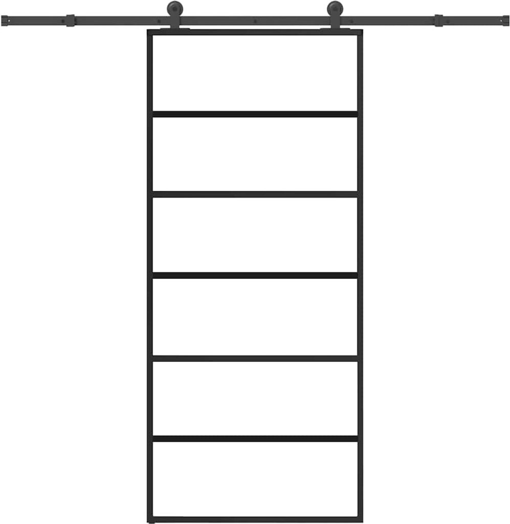 Möbel Schiebetür mit Beschlag 90x205 cm ESG-Glas & Aluminium - Haustüren 3332831