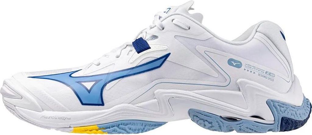 MIZUNOWAVE LIGHTNING Z8, White/Bellwether Blue/Bel Air Blue, 50.0