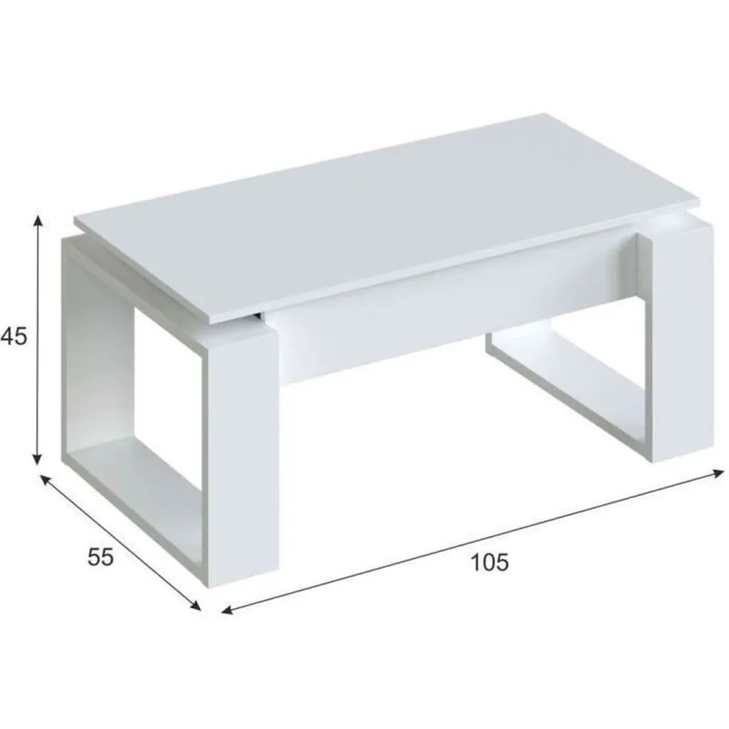 Table Basse Relevable L102 cm Ciara idéale pour Dîner et Télétravail - 12