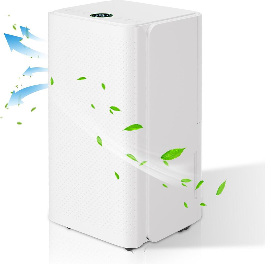 Hebitod Mobile Luftentfeuchter 16L/Tag mit 2 Geschwindigkeiten, Raumentfeuchter 38dB, Lufttrockner inkl. 2L Wassertank & 24H Timer Entfeuchter, Deh...