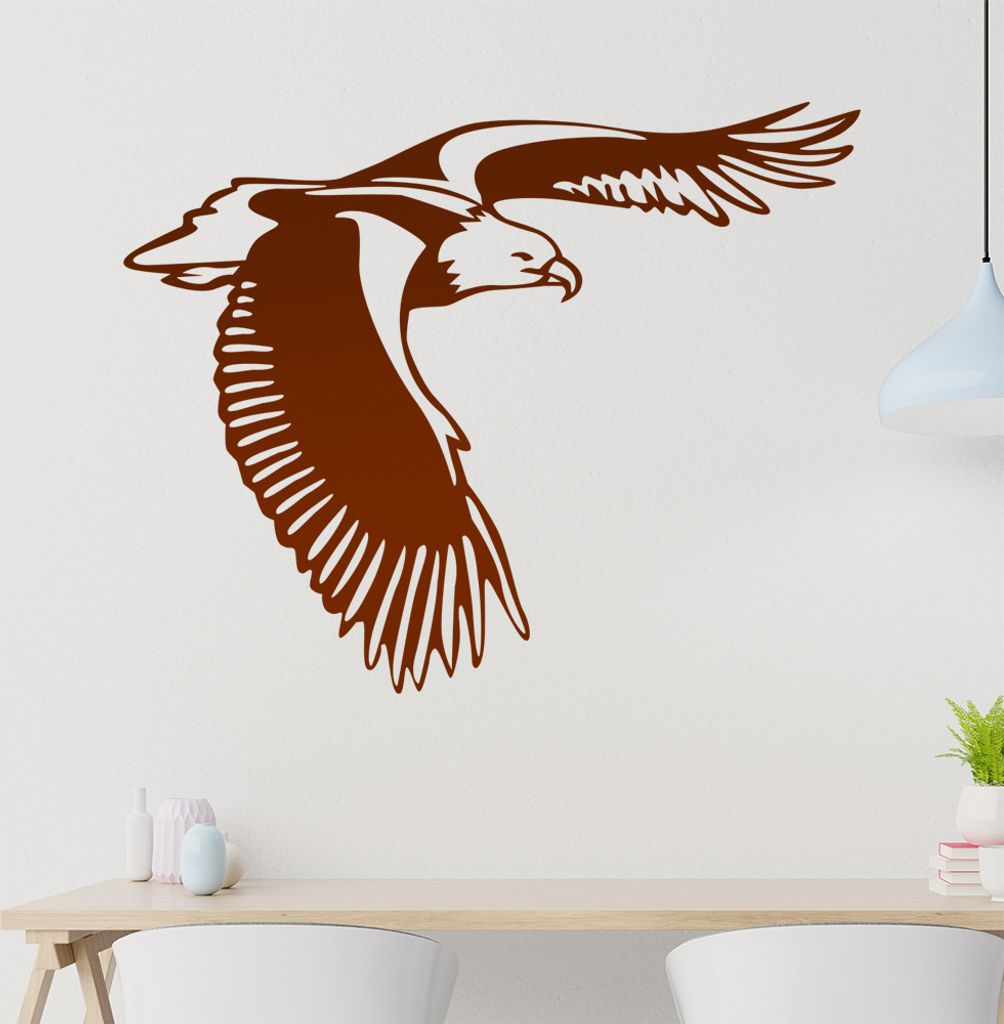 Adler Wandtattoo in 6 Größen - Wandaufkleber Wall Sticker - Dekoration, Küche, Wohnzimmer, Schlafzimmer, Badezimmer