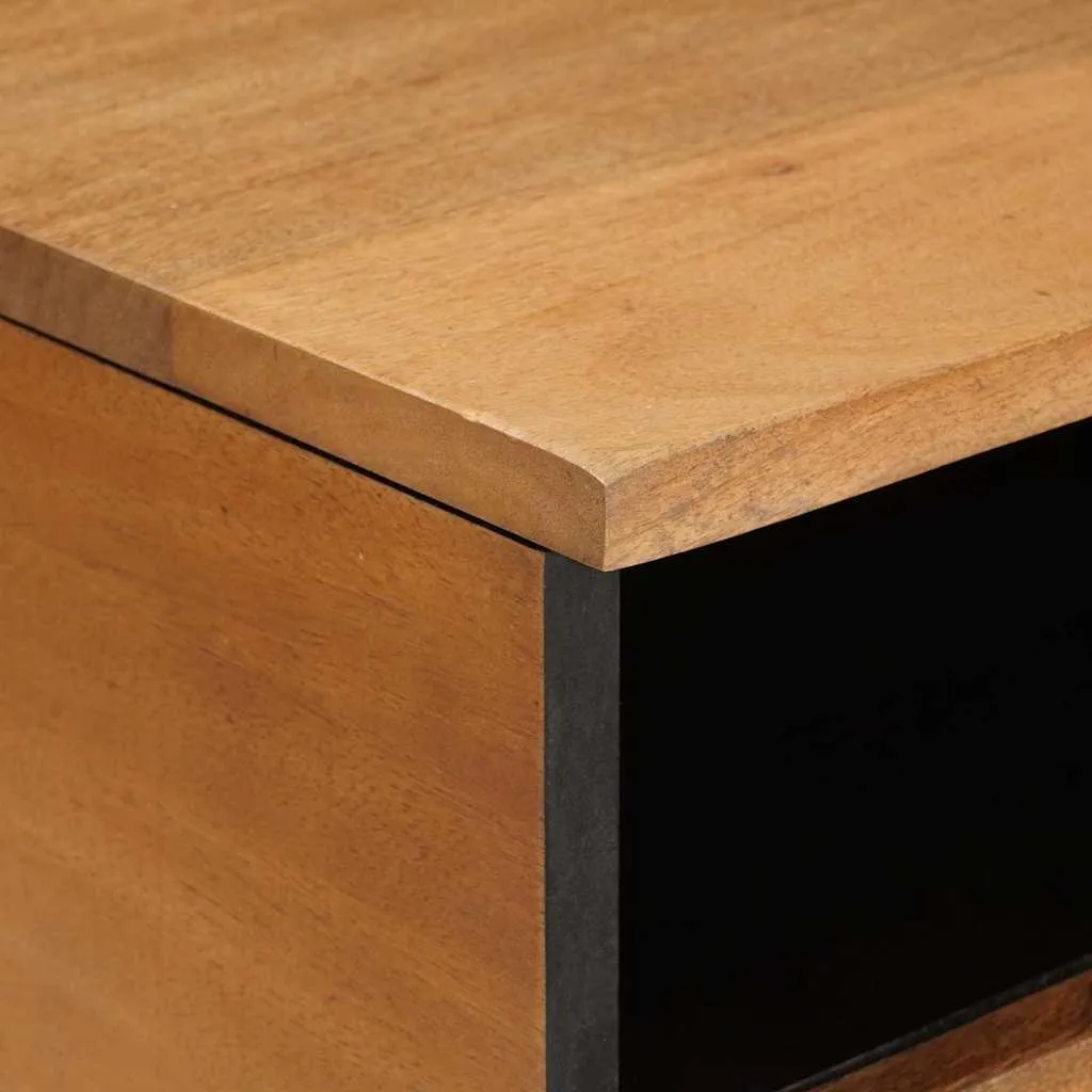 Tavolino vidaXL in Legno di Mango Massiccio 80x54x40 cm - Marrone Chiaro - 5