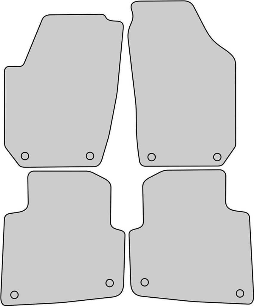 Exclusive Design Fußmatten passend für Skoda Roomster Bj. 2006-2015, Naht:Silber. Deluxe Velours