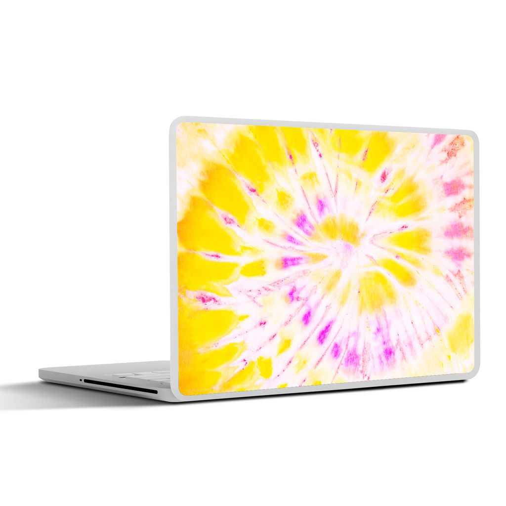 MuchoWow Laptop Aufkleber Sticker Cover Sommer - Krawattenfärbung - Gelb 40x30 cm - Laptop Dekoration - Selbstklebend