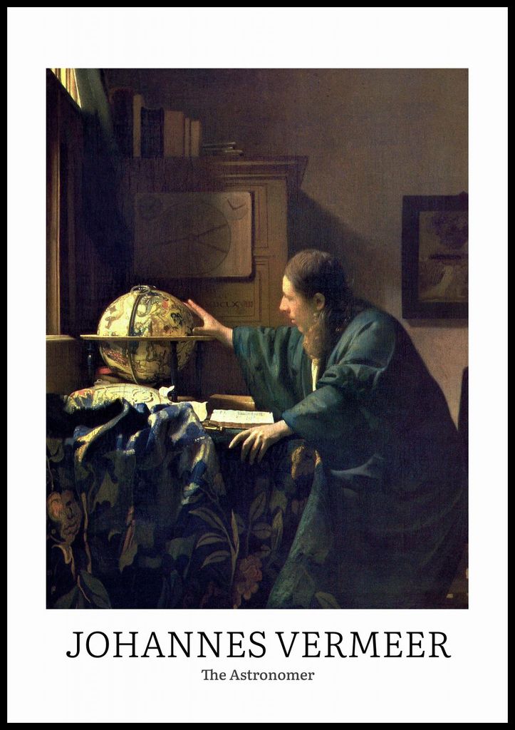 Plakat 70x100cm Design Der Astronom, Vermeer Vintage für das Wohnzimmer