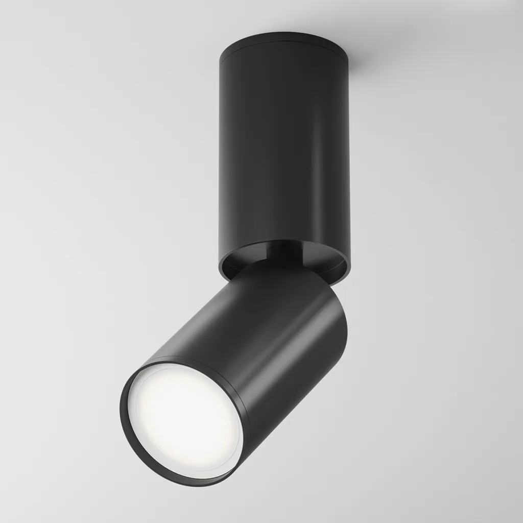 Plafonnier FOCUS S Maytoni noir : solution éclairage dimmable sans reflet