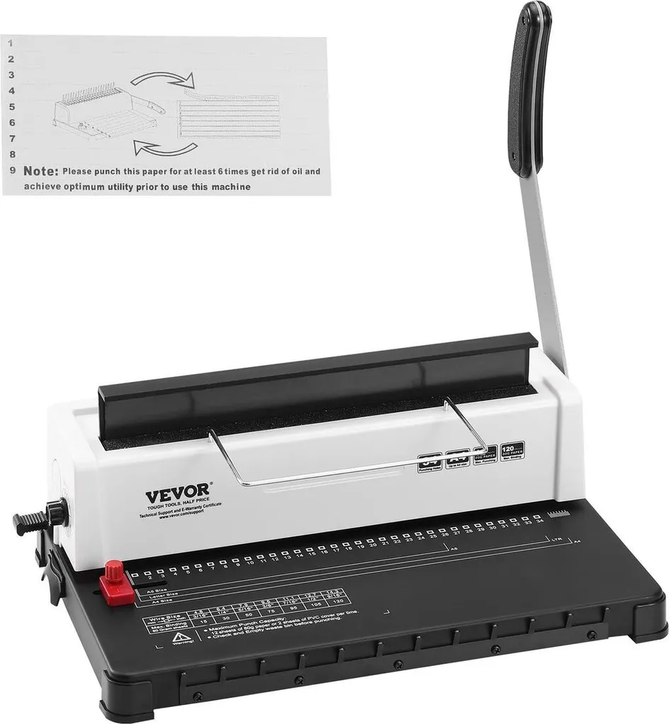Machine à Relier Manuelle A4 34 Trous pour Rapports et Dossiers - 9