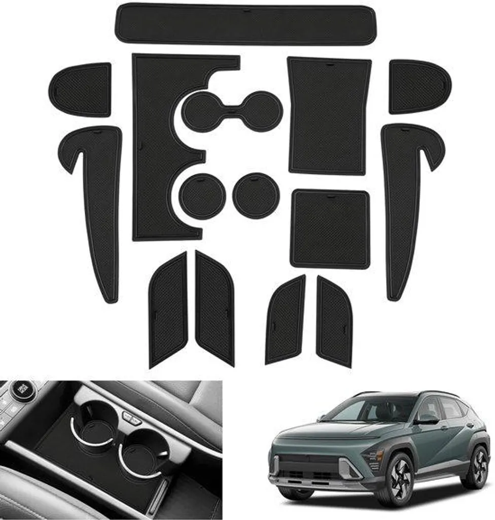 Tapis Hyundai Kona 2024 EV noir - Solution anti-glisse et facile à nettoyer