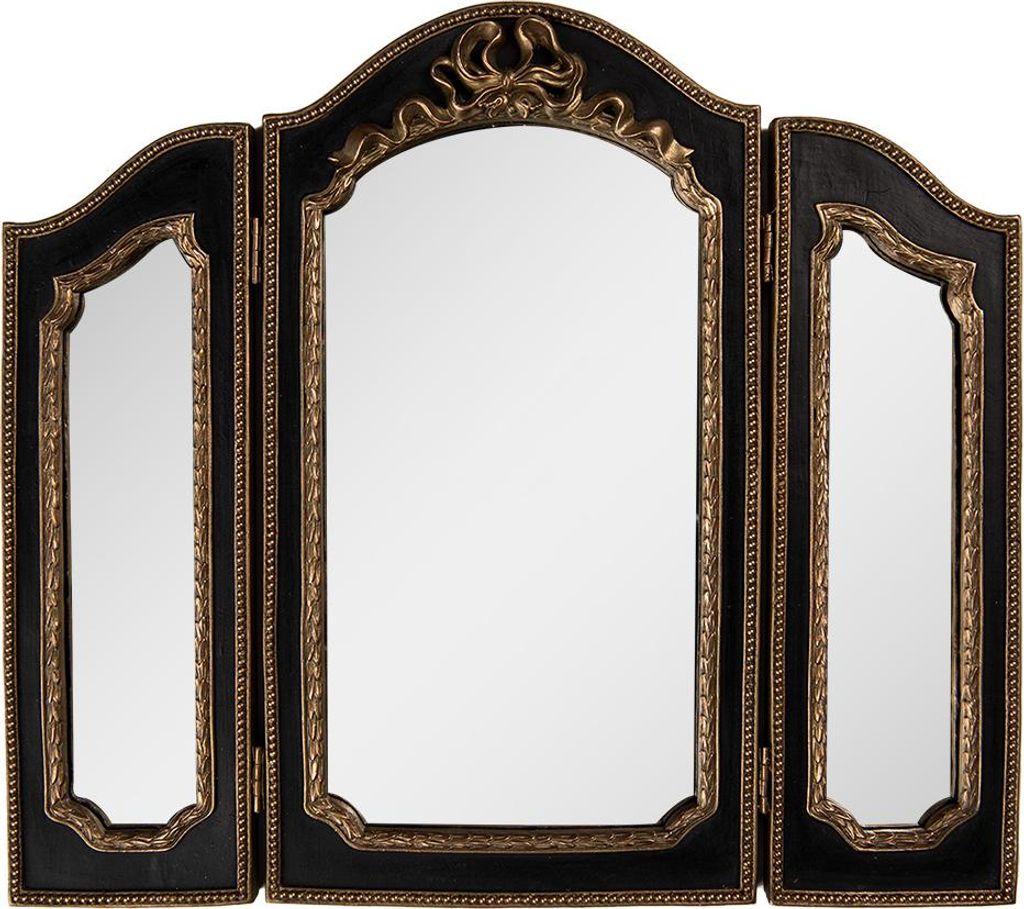 Clayre & Eef Spiegel 38x2x34 cm Schwarz Kunststoff Produktbild 