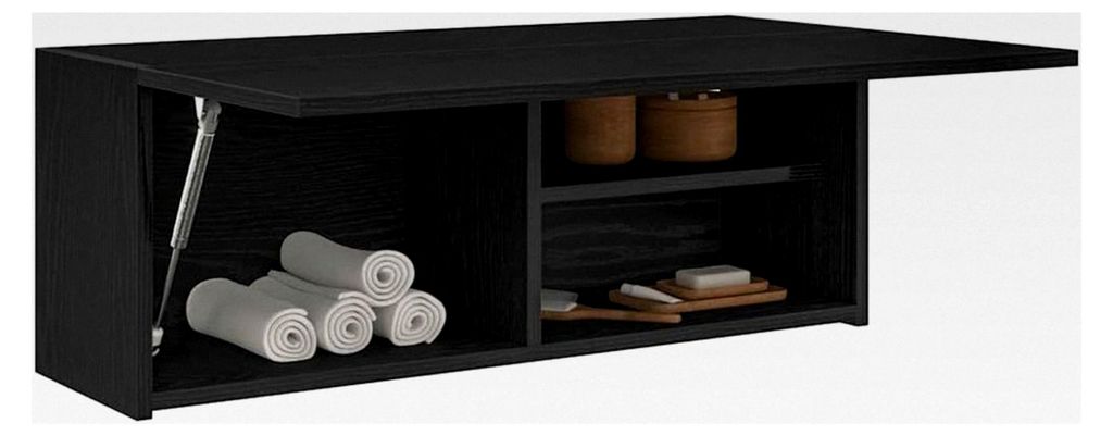Bad-Wandschrank Hängeschrank Küchenschrank Medizinschrank Badmöbel Schwarz 80x25x30 cm Holzwerkstoff