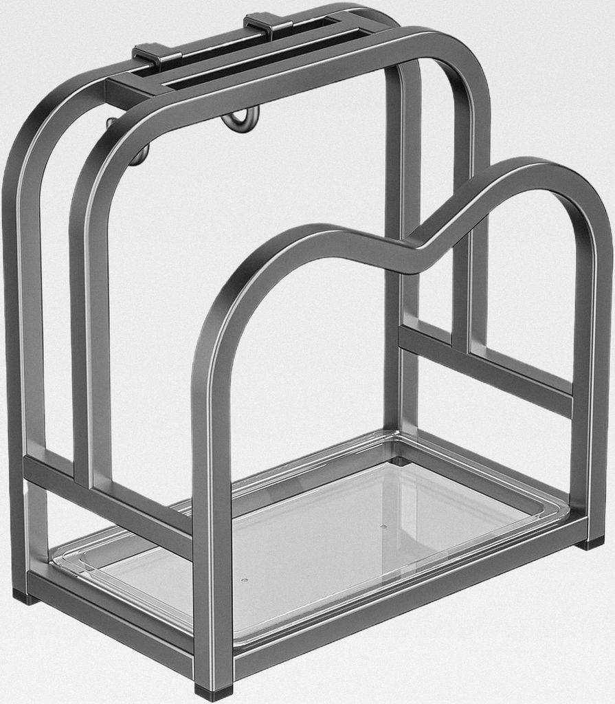 Topfdeckelhalter aus Hohlkohlenstoffstahl mit Schnellentwässerung, rostfrei, Löffelständer für die Küche, Haltergestell für Topfdeckel
