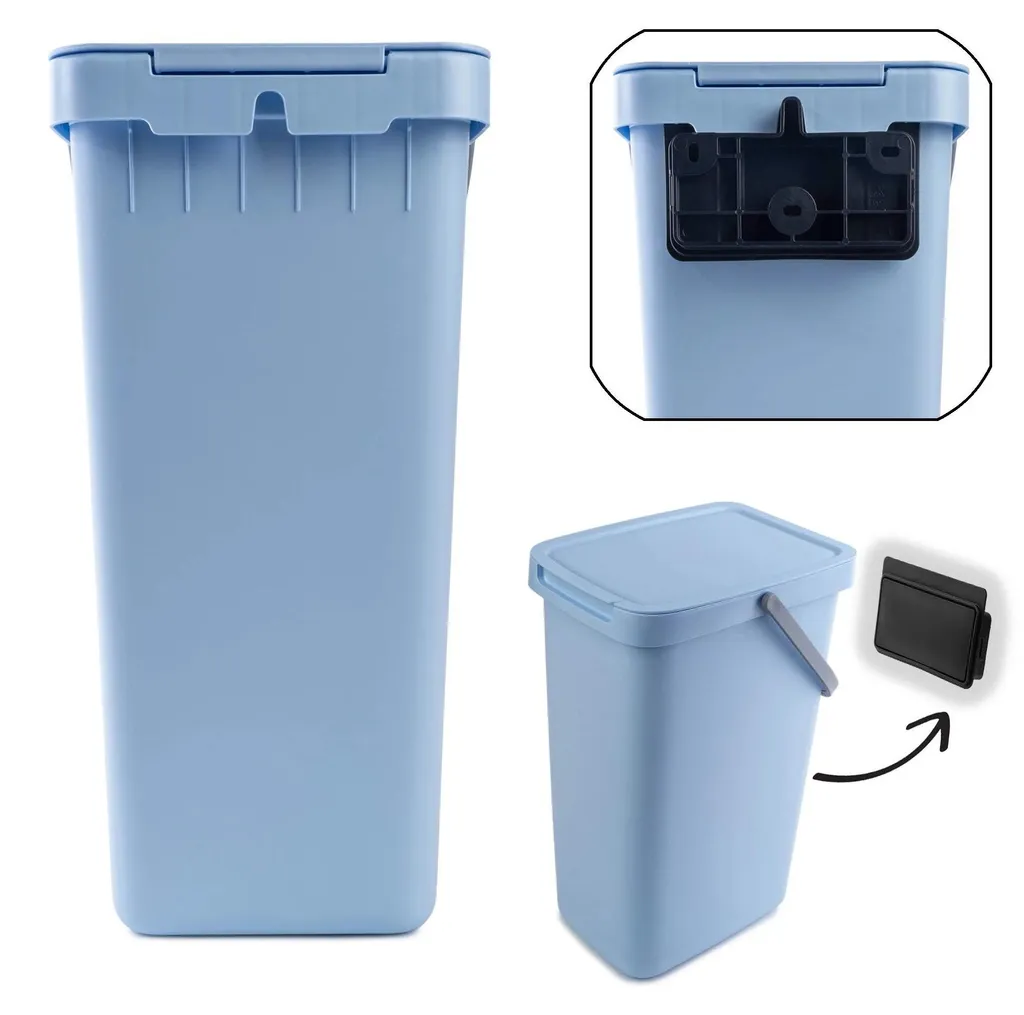 Petite corbeille écologique murale 12L rectangulaire au design coloré