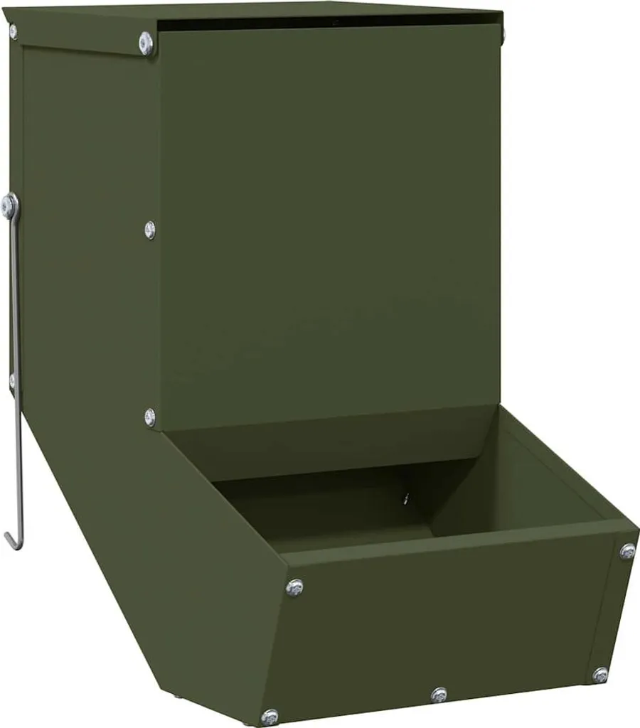 Mangiatoia Automatica Conigli vidaXL - Acciaio Verde 17,5 cm - Anti-Spreco