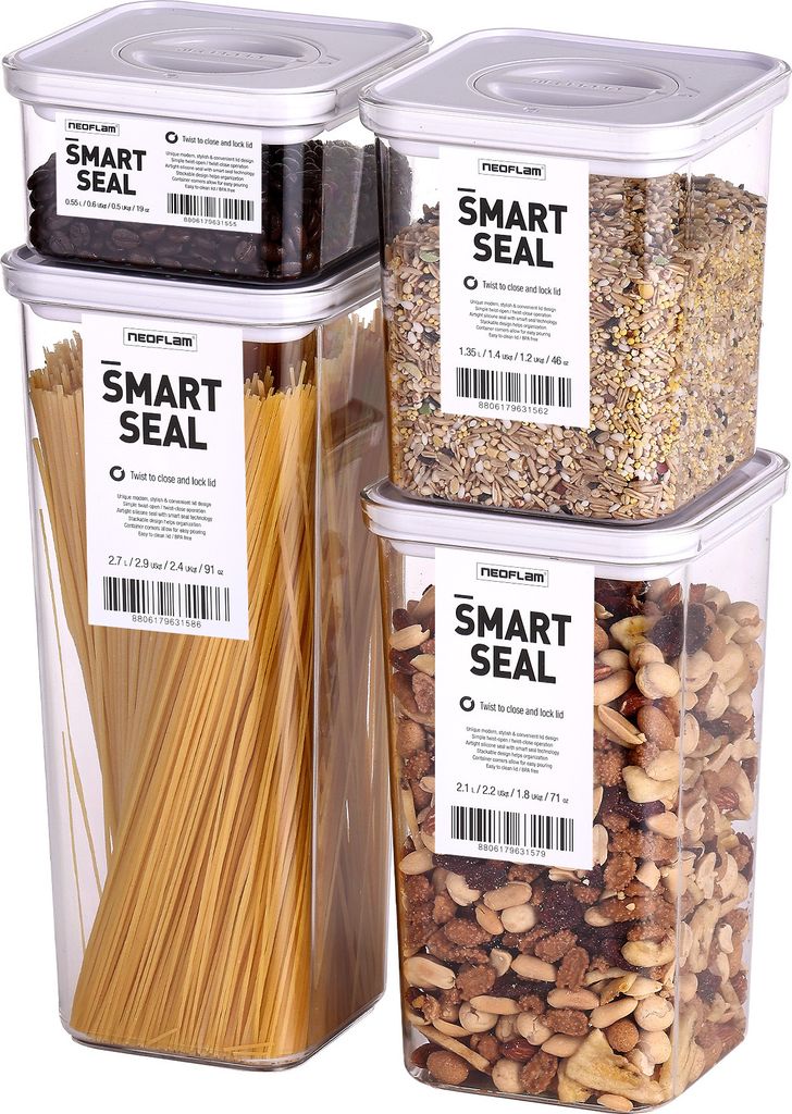 Neoflam - Smart Seal Vorratsbehälter Set 4tlg. - Gr. S, M, Produktbild 